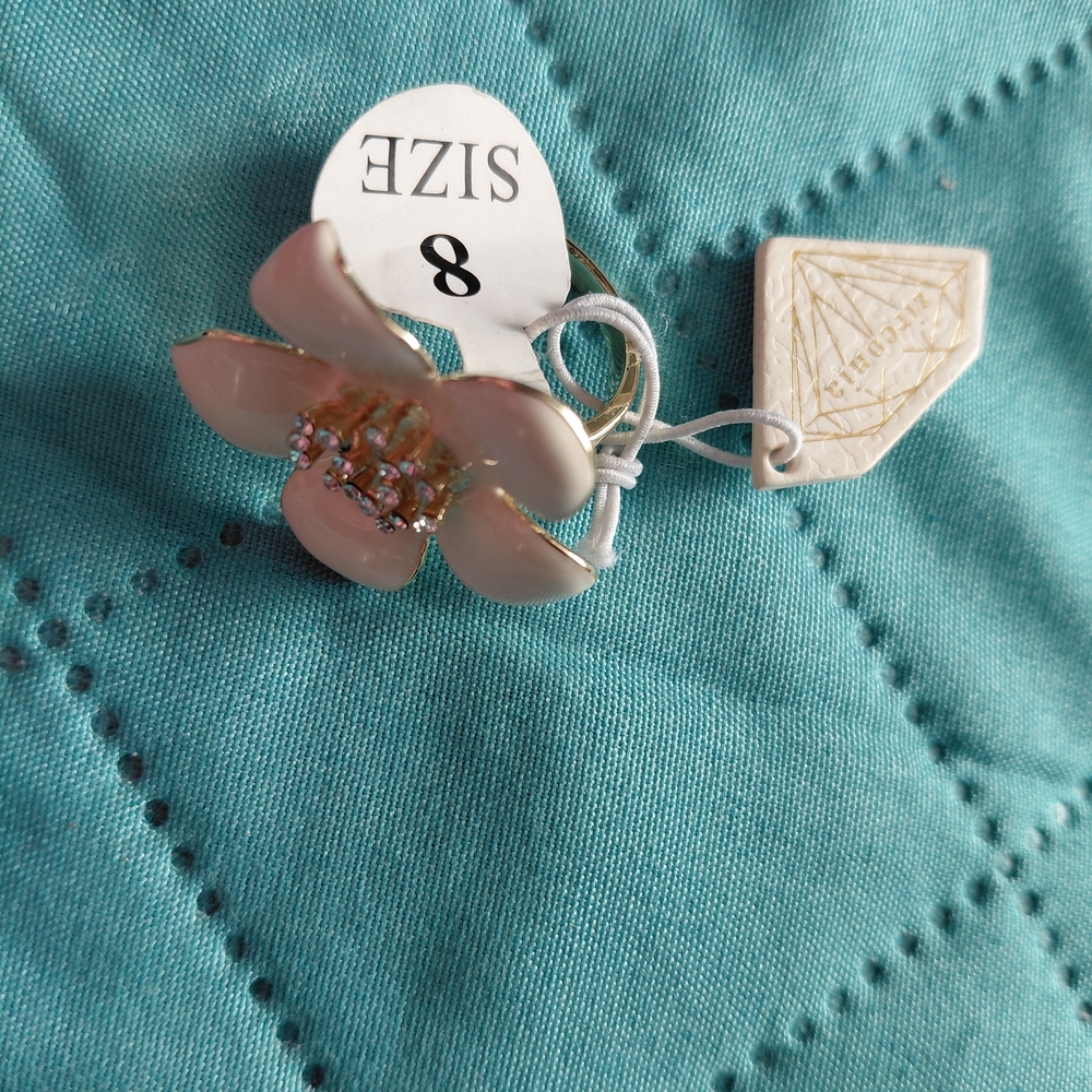 Floral Ring with Crystal Accents